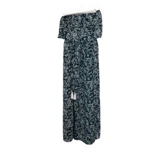 Strapless Annebouti Green Floral Maxidress